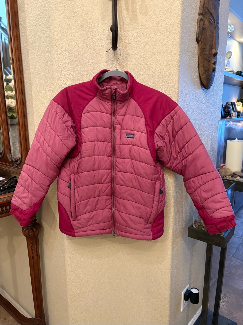 Patagonia Kids Two-Tone Pink Magenta Insulated Puffer Zipped Jacket Size 12Y
